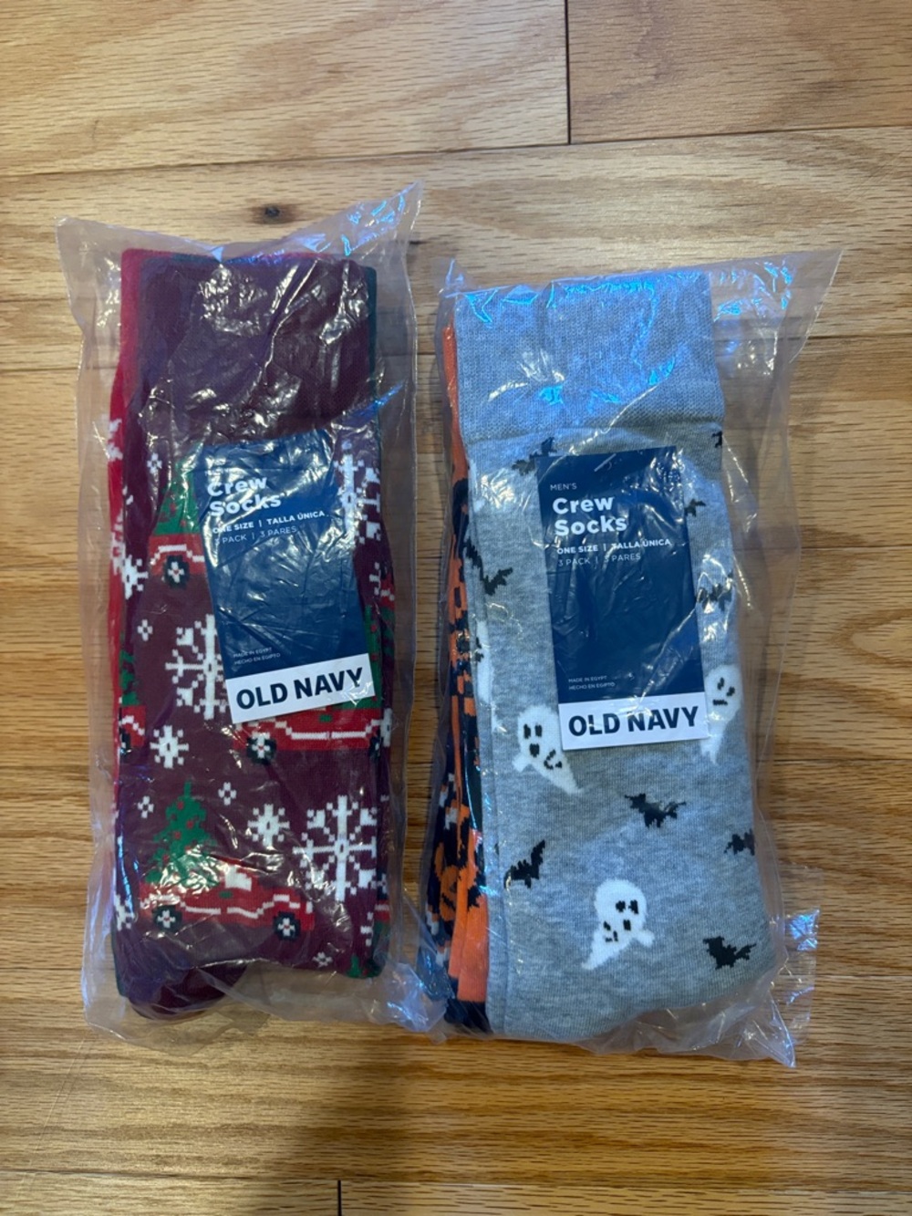Old Navy Men's Crew Socks - Maroon, Gray & Orange Pack
